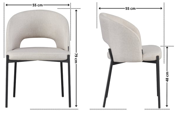 Polstret stol i sienastof, beige