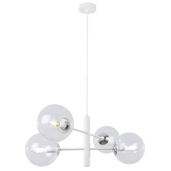 VICENZA HÆNGELAMPE HVID KROM 4 STK. FLAD KLAR LAMPE E14