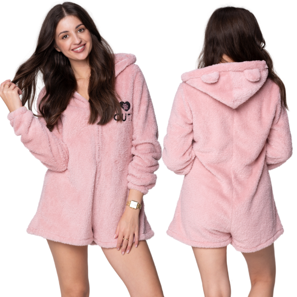 Onesie Kigurumi Pyjama Haalari Nallekarhu Likainen Pinkki [ONESIE13]