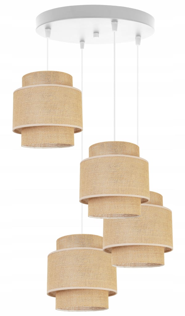 Hængende lampe, loftslysekrone, lampeskærm, boho juta
