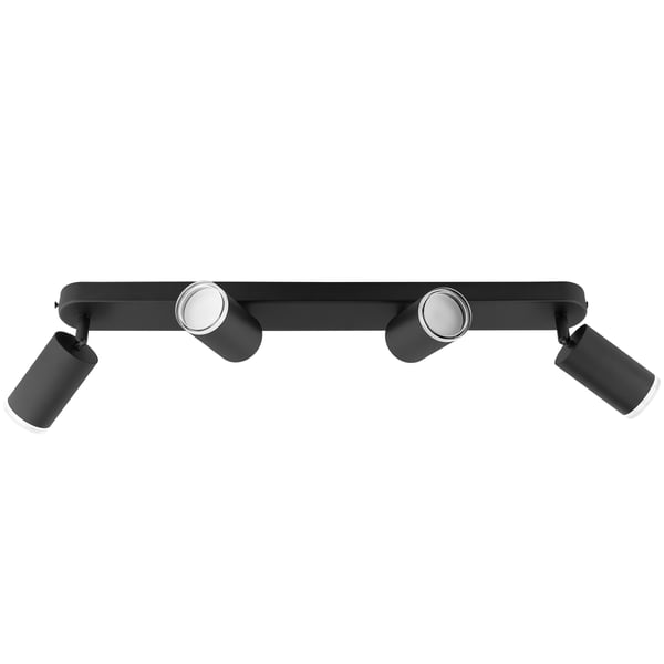 Taklampa reflektorspot LED 4x GU10 IP44 ADERO svart Lumiled