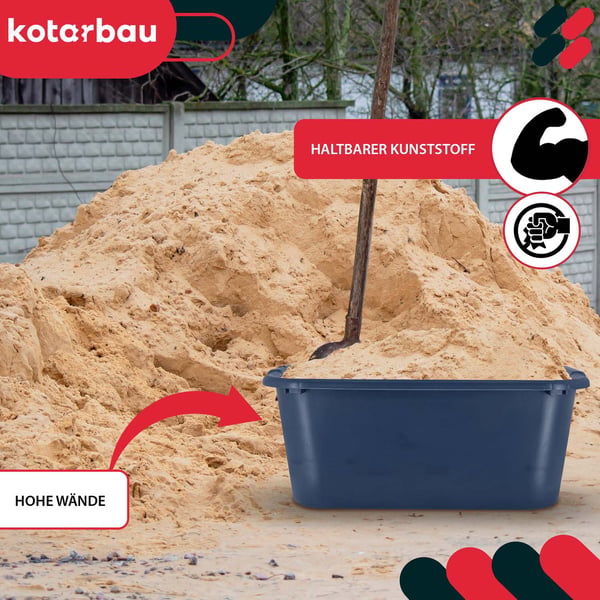 KOTARBAU® Rektangulär trädgårdscontainer Murbrukscontainer 45 l Marinblå 3-pack