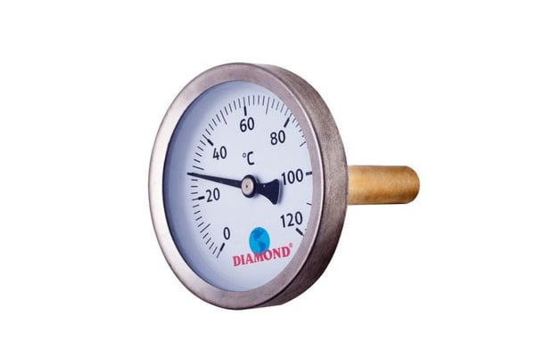 LÄMPÖMITTARI, HALKAISIJA 63 MM 0-120C, TAKAA-GW 1/2' - D419-P.63-12