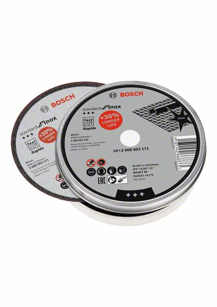 Katkaisulaikka 125*22.2*1 M INOX-RAPIDO 10 kpl - B 2608603255