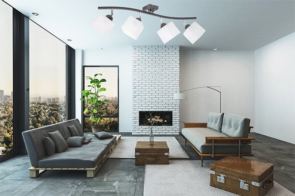 Loftlampe 4x60W LED justerbare skærme