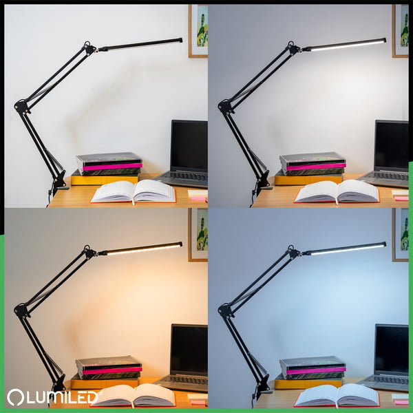 Pöytälamppu Piirustus LED 8W CCT USB Himmentävä COSMI Musta Lumiled