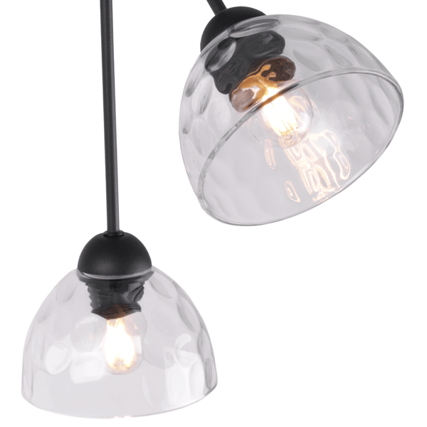 VENICE TRIO LOFTLAMPE, KLARE LAMPESKÆRME E27