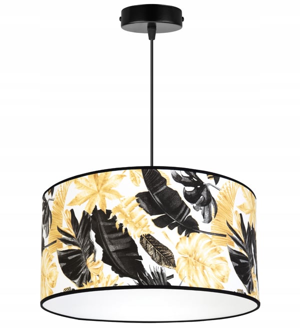 Lofthængende lampe, lampeskærm, gyldne blomster, LED