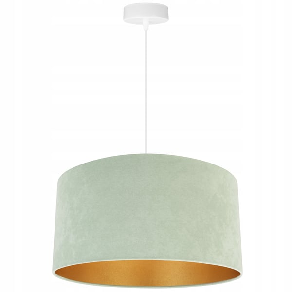 HÆNGENDE LAMPE LOFTSKRONE GYLDEN FLØJLSSKÆRM