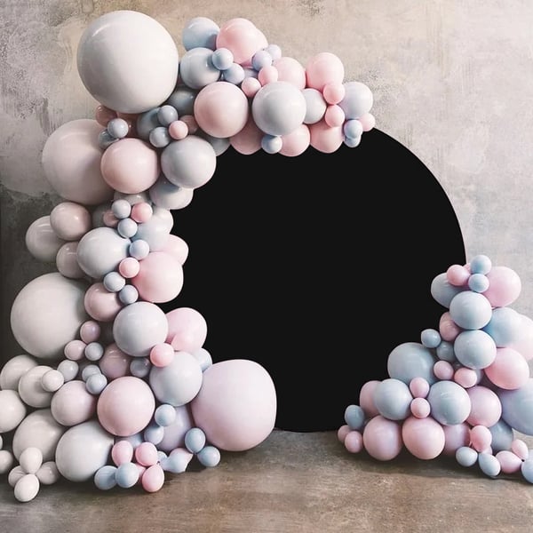 Kaksipuolinen materiaalisuojus ilmapallokaarivalokuvaseinälle, pyöreä, 200 cm, musta