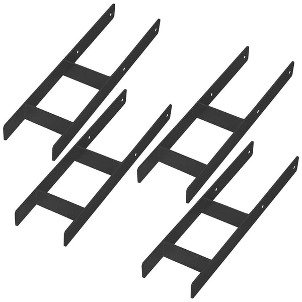 KOTARBAU® H-stolpebase til vægmonteringsbeslag Anker Sort galvaniseret stål 150 MM Sæt med 4