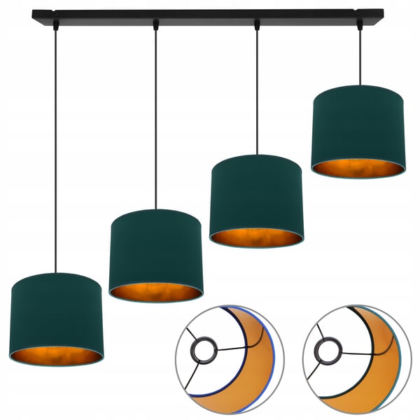 Lofthængende lampe med gylden center LED