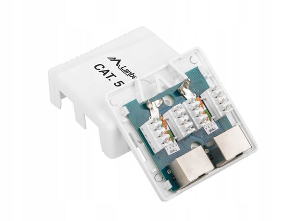Lanberg OU5-0002-W kat.5E 2X RJ45 utanpåliggande uttag