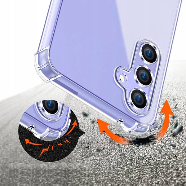 KLART FORSTÆRKET ANTI STØD-CASE TIL SAMSUNG A05s + GLAS