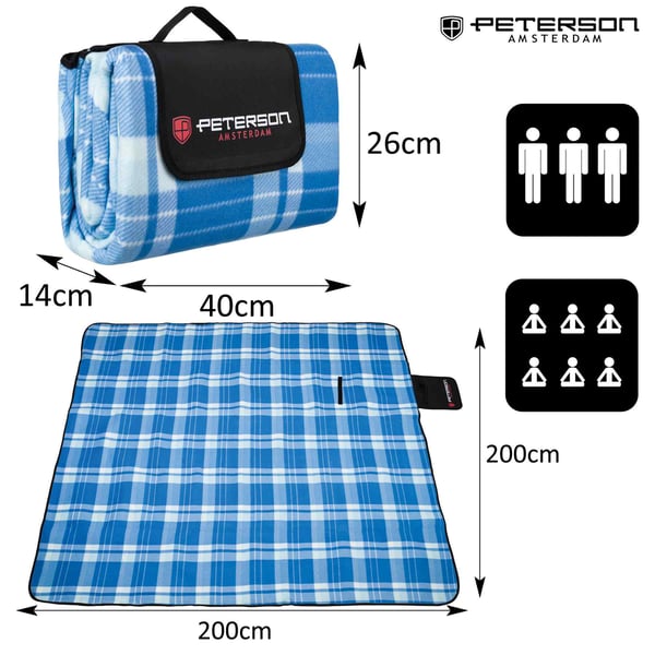 PTN KOC1-8309 Blåt Picnictæppe