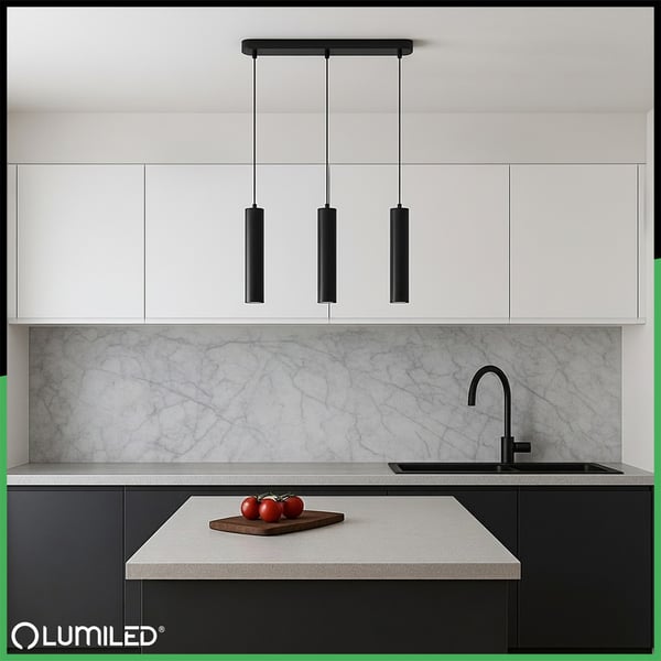Loftslampe 29cm spotlight 3x GU10 LED SOPLO sort LUMILED