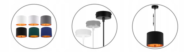 LOFTSLAMPE MED GYLDET LED-SKÆRM