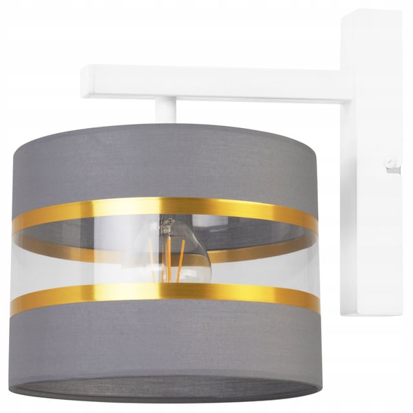 VÆGLAMPE, FIRKANTET LAMPE, ELEGANT GYLDEN LAMPESKÆRM, 20 CM