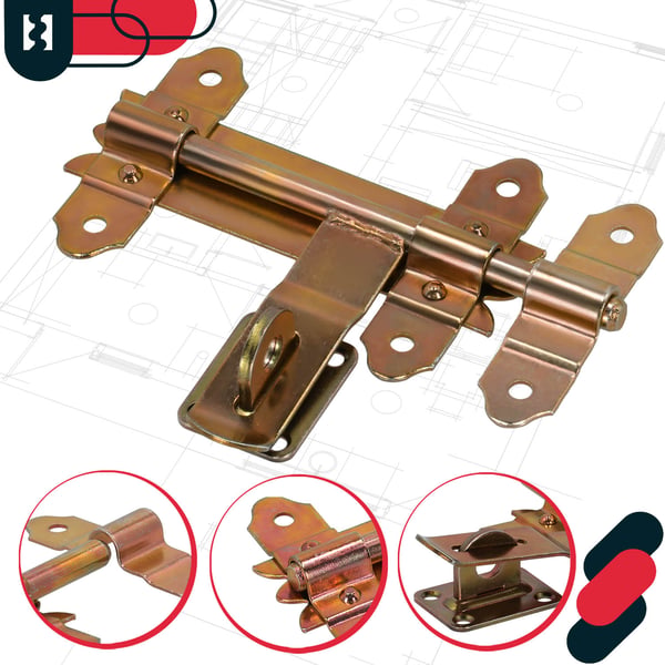 KOTARBAU® Garagegrindslås boltstængning grindedørslås forgyldning stål 150 mm