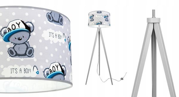 LOFT BØRNESTATIV LAMPE, LAMPESKÆRM, MØNSTER, LED