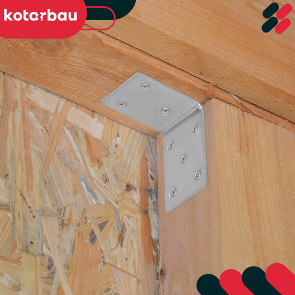Kotarbau® Kirvesmiehen kulmaliitin ruostumatonta terästä sinkittyä 55 x 45 x 35 mm 50 kpl:n sarja