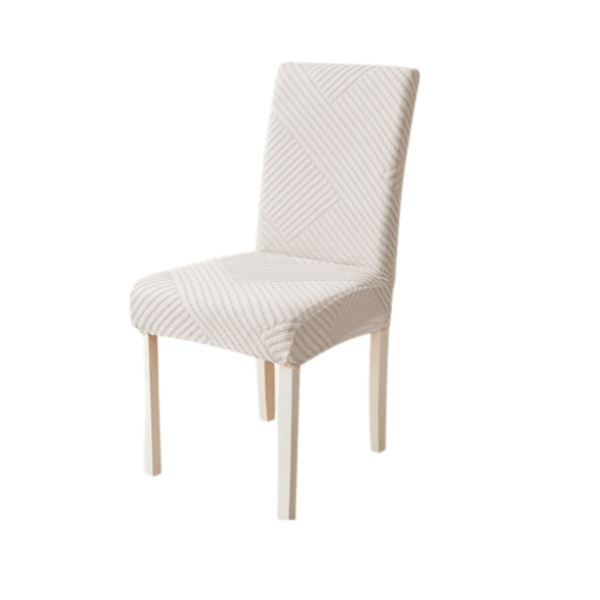 Tuolinpäällinen vaaleanharmaa jacquard-raita [10-Z2-JSZ]