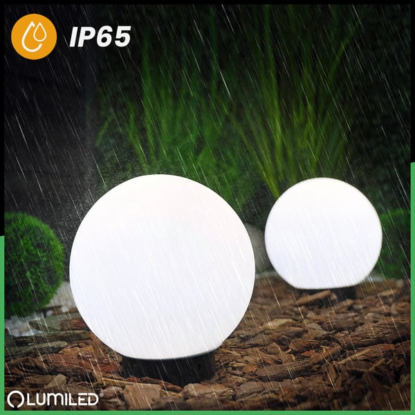 Udendørs havelampe LED kugle LUMIKULA2 20cm E27 IP65 LUMILED