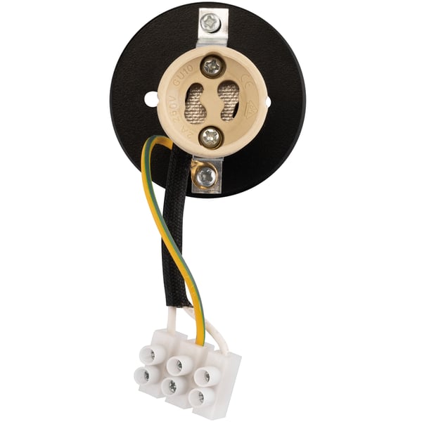 Taklampa spotreflektor LED armatur spot rör GU10 IP44 ADERO svart Lumiled