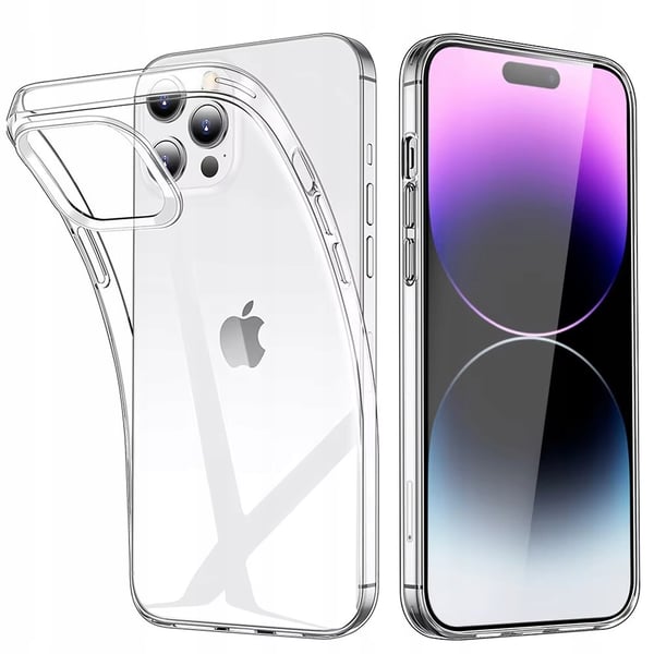 Apple iPhone 16 Pro -suojakuori, paksu hyytelökotelo (2 mm), läpinäkyvä