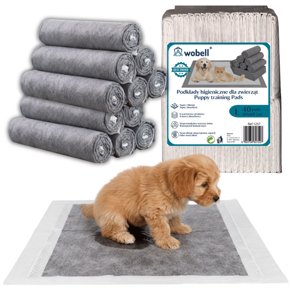 Absorberande hygieniska engångsmattor för hundkiss 60x60 cm 40 st