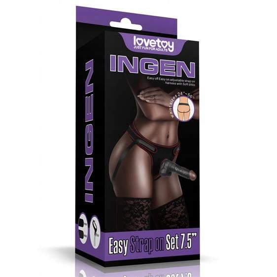 Lovetoy enkelt strap-on-set 7,5'' svart