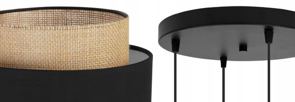 Hængende lampe, loftslysekrone, lampeskærm, boho juta