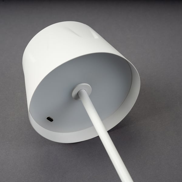 LED havelampe, stående, dekorativ, bord, natlampe, USB, dæmpbar, touch, hvid, FIORA LUMILED