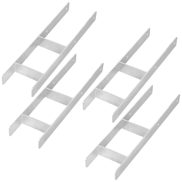 KOTARBAU H-stolpesokkel til vægmontering, galvaniseret stålankre 150 mm, 4-pak
