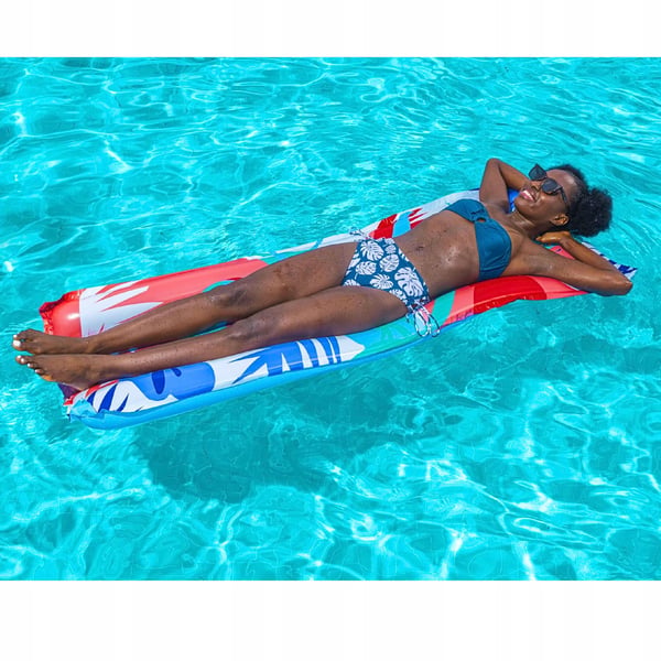 Bestway uppblåsbar vattensolstol för simning 183x69 cm strand sommar