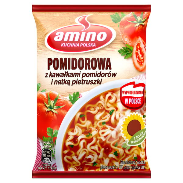 Amino pikatomaattikeitto tomaattipaloilla ja persiljalla 61 g