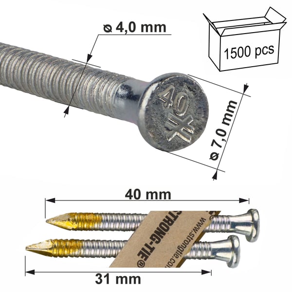 Snickare fogspik CNA 4,0x40mm på tape