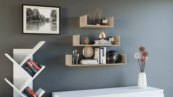SET MED 3 HÄNGANDE HYLLOR MOBI 3P - MODERNA VÄGGHYLLOR SONOMA EK