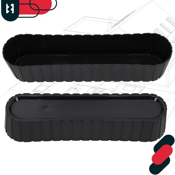 Blomkrukslåda oval balkong terrass rustik antracit 600 mm