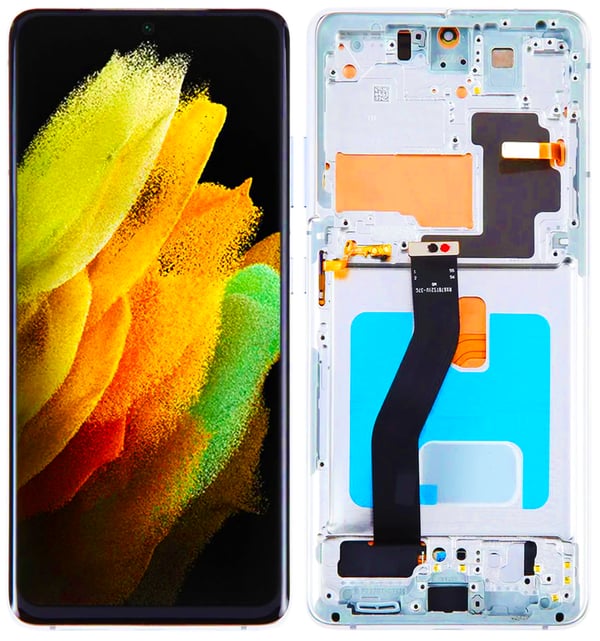 Samsung Galaxy S21 Ultra 5G SM-G998B LCD-skärm och pekskärm OLED silverram