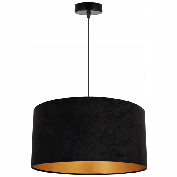 HÆNGENDE LAMPE LOFTSKRONE GYLDEN FLØJLSSKÆRM