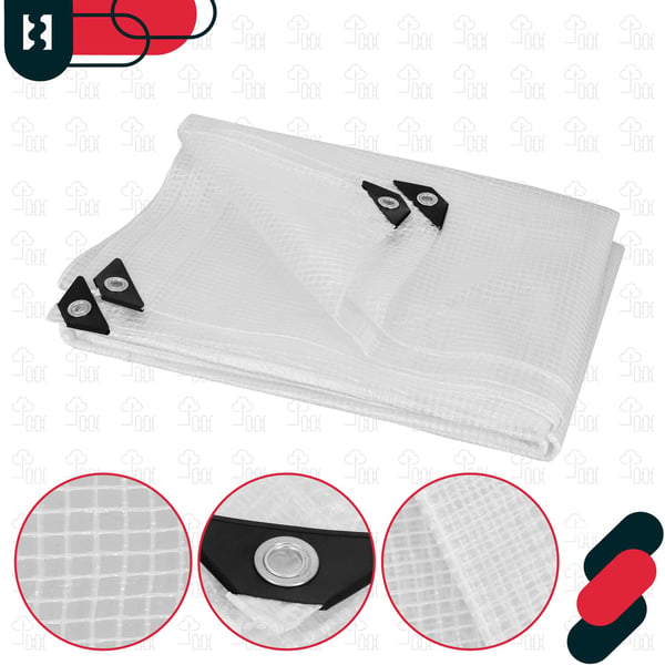 Kotarbau® Pressu Suojaava Suojapeite Vahva Paksu Yleiskäyttöinen Vahvistettu Vedenpitävä Läpinäkyvä Kirkas Kasvihuone 120 G/M2 3X4 M