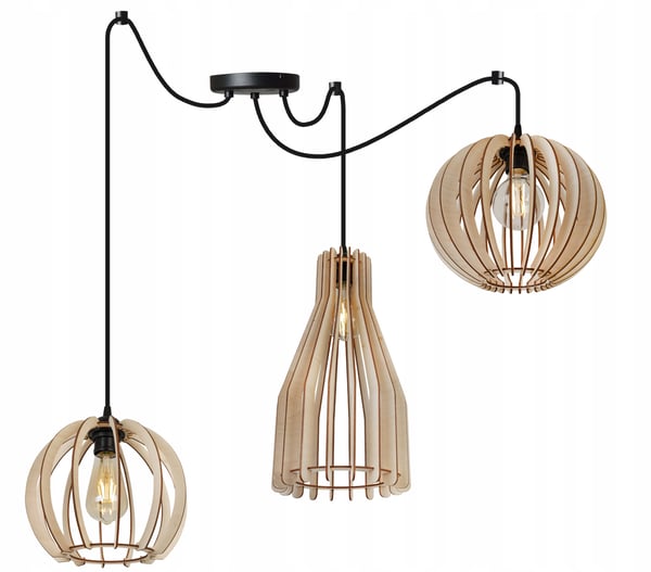 MODERNI PUINEN KATTOVALAISIN MIX LED