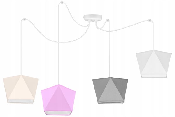 Lofthængende lampe med loftskrone og edderkopskærm