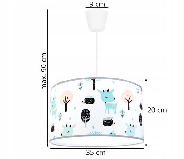 BØRNES LOFTSLAMPE LED-LAMPESKÆRM BAMBI