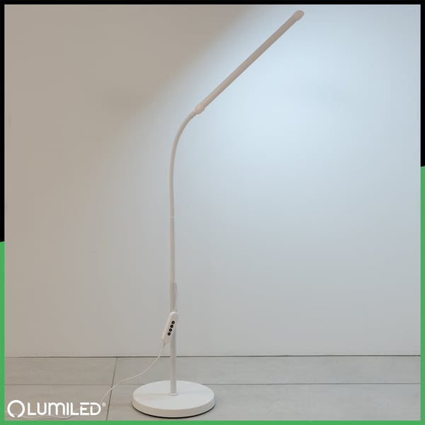 Golvlampa LED 14W CCT dimbar med höjdjustering LONGA 2 vit LUMILED
