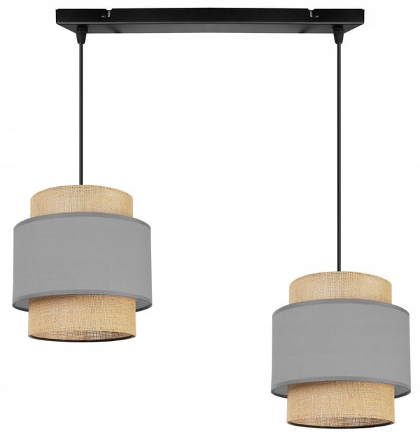 Hængende lampe, loftslysekrone, lampeskærm, boho juta