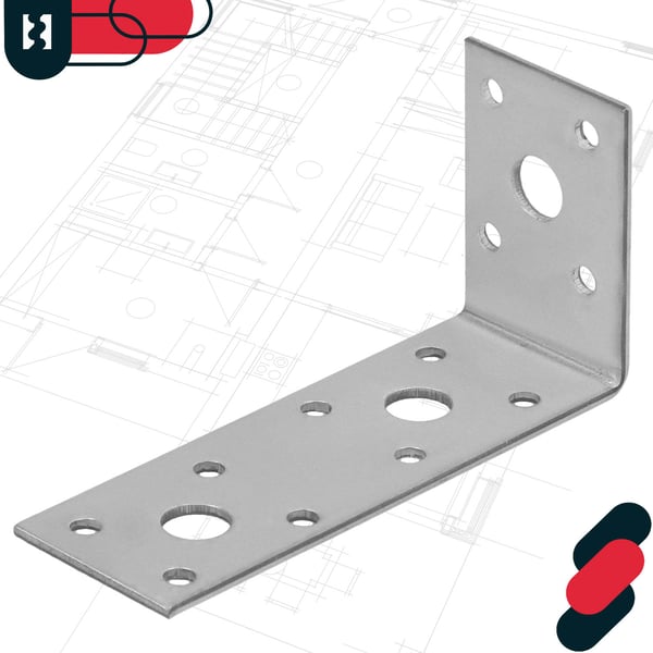 KOTARBAU® snickarvinkelkoppling rostfritt stål galvaniserad 100 x 50 x 35 mm set med 50 delar