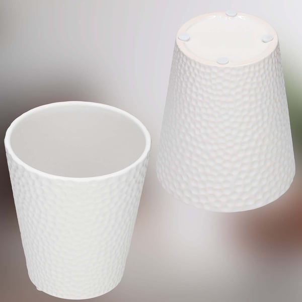 KOTARBAU® Sæt med hvide urtepotter 15 cm med grøn støtte 58 cm til blomster Keramik urtepotte Plastikstøtte til planter Orkidésæt