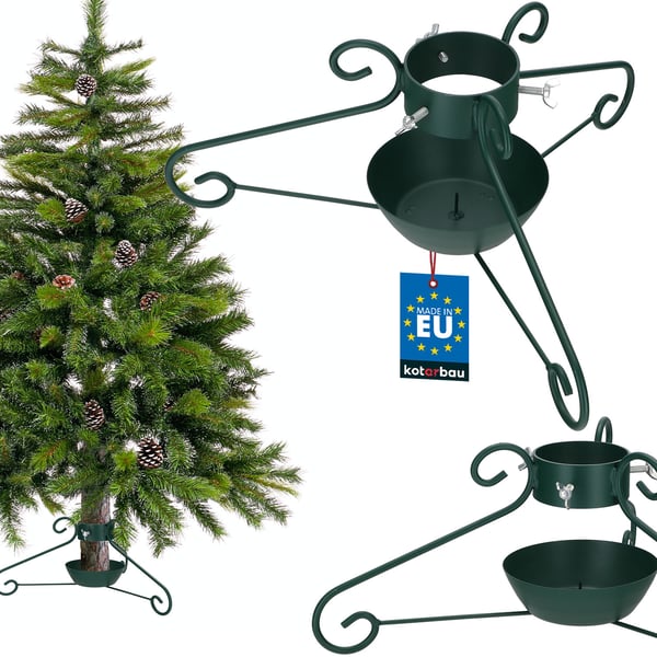 KOTARBAU® julgransställ i metall med vattenbehållare, grönt, 52 x 23 cm